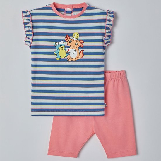 Woody pyjama meisjes - axolotl - streep - 221-3-BAB-S/987 - maat 80