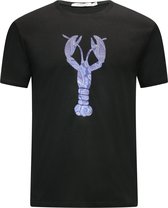 Hommard T-Shirt Zwart met grote Blauwe Paisley Lobster XX-Large