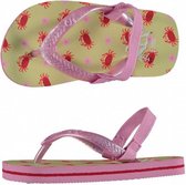 teenslippers krabben meisjes rood/roze maat 23-24