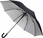 golfparaplu 93 x 120 cm polyester/fiberglass zwart/zilver