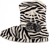 sloffen zebra dames textiel/elastomeer zwart/wit mt 39-40