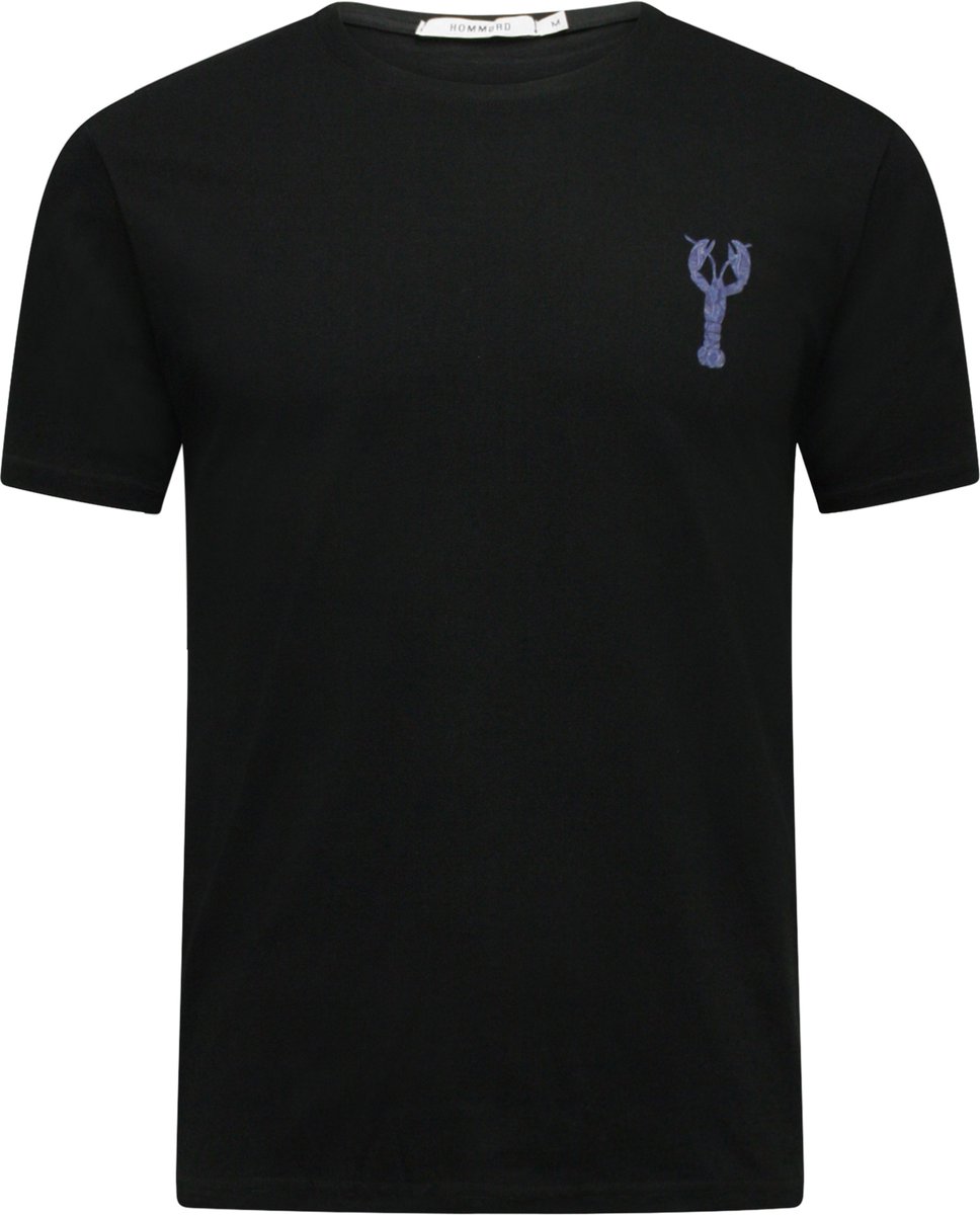 Hommard T-Shirt Zwart met kleine Blauwe Paisley Lobster Large