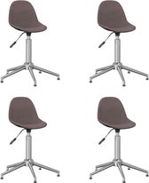 vidaXL Eetkamerstoelen draaibaar 4 st stof taupe