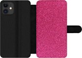 Bookcase Geschikt voor iPhone 11 telefoonhoesje - Roze - Abstract - Design - Met vakjes - Wallet case met magneetsluiting