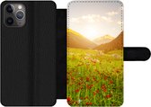 Bookcase pour iPhone 11 Pro Bookcase - Fleurs - Berg - Soleil - Avec poches - Étui portefeuille avec fermeture magnétique