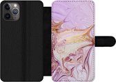 Bookcase Geschikt voor iPhone 11 Pro telefoonhoesje - Marmer print - Verf - Abstract - Met vakjes - Wallet case met magneetsluiting
