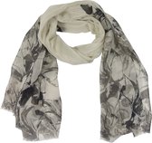 Sjaal Grijs Bloemen met Lurex 90 x 180 cm