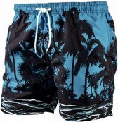 zwemshort heren polyester lichtblauw/zwart maat XXL