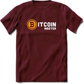 Bitcoin Master - Crypto T-Shirt Kleding Cadeau | Dames / Heren / Unisex | Bitcoin / Ethereum shirt | Grappig Verjaardag kado | Tshirt Met Print - Burgundy - L