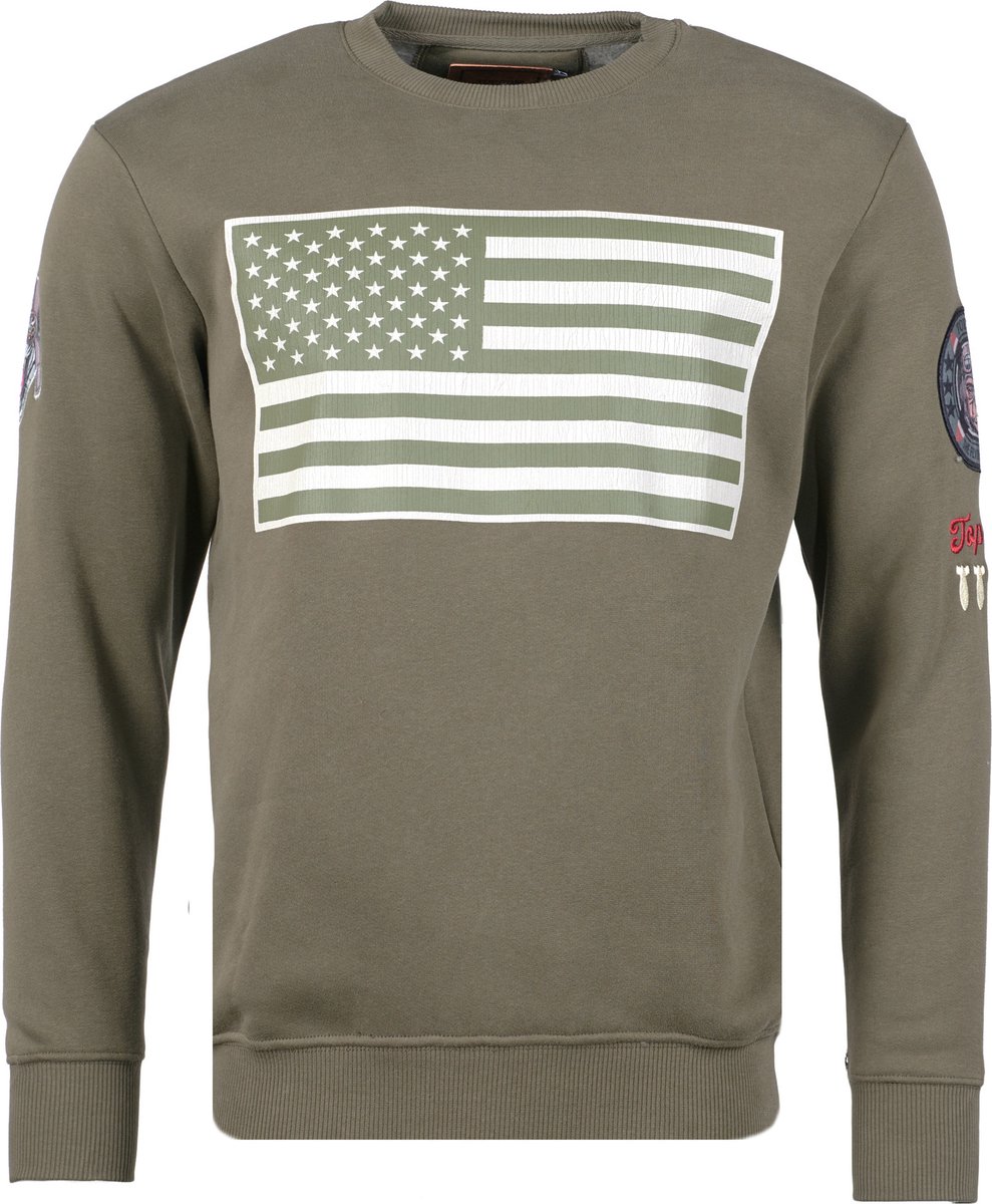 Top Gun Sweatshirt ronde hals US Flag Army