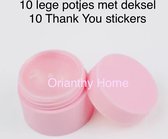 Roze potjes met deksel - including Gezichtcreme lepel - 7 stuks -cosmetica potjes- lege potjes-