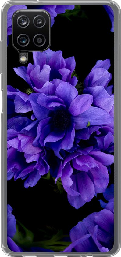 Coque Samsung Galaxy A12 - Motif - Fleurs - Violet - Siliconen