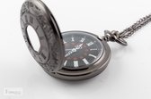 Zakhorloge Romeins zwart - pocket watch - vintage - ketting - sieraad - klok