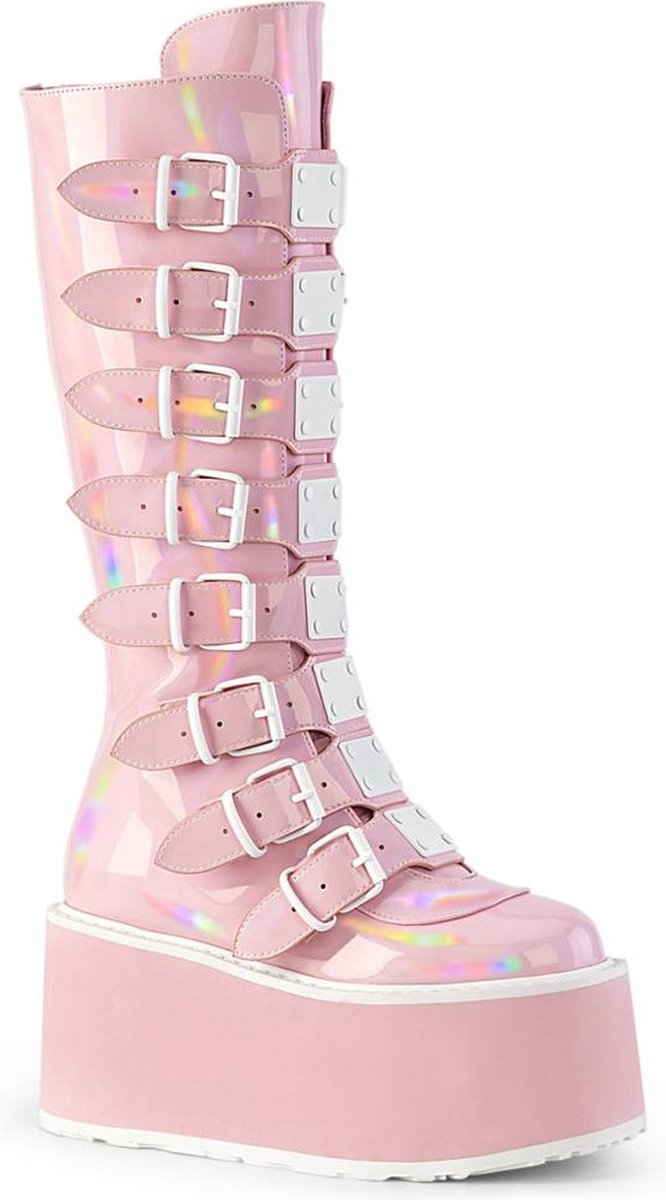 DemoniaCult - DAMNED-318 Plateau Laarzen - US 8 - 38 Shoes - Roze