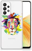 Telefoonhoesje Geschikt voor Samsung Galaxy A33 5G Back Cover Siliconen Hoesje Super als Cadeautjes voor Jongens Lion Color