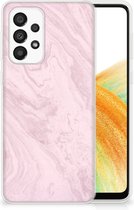 Smartphone hoesje Geschikt voor Samsung Galaxy A33 5G Leuk Hoesje Marble Pink