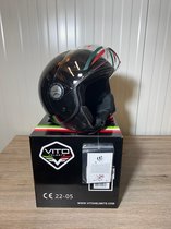 Vito Loreto Jethelm - Motorhelm & Scooterhelm - Glans Zwart - Maat M