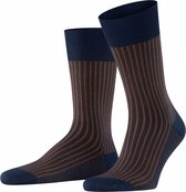 FALKE Oxford Stripe Business & Casual Katoen Heren Sokken blauw - Maat 43-44