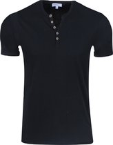 Consenso - Heren T-Shirt - Henley Kraag - Zwart