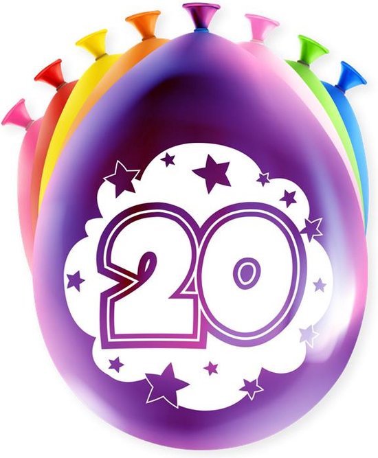 Ballonnen 20 jaar party 30cm | 8 stuks