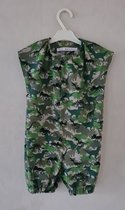 Babykleding jongens - boxpak - dino camouflage print - jumpsuit baby - onesie baby - maat 86