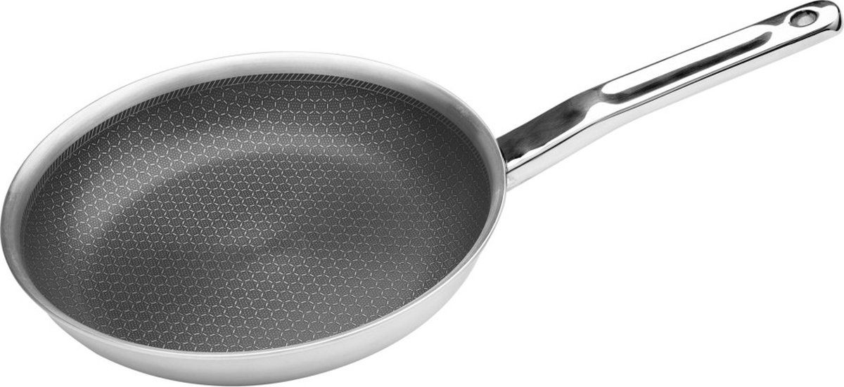 Non-stick Koekenpan, 5-ply, RVS, Ø24cm - Cookai