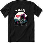 Trail | TSK Studio Mountainbike kleding Sport T-Shirt | Roze | Heren / Dames | Perfect MTB Verjaardag Cadeau Shirt Maat XXL