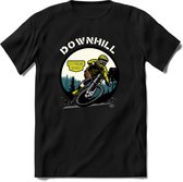 Downhill | TSK Studio Mountainbike kleding Sport T-Shirt | Geel | Heren / Dames | Perfect MTB Verjaardag Cadeau Shirt Maat 3XL