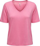 Only T-shirt Onlelise S/s V-neck Top Jrs 15257390 Sachet Pink Dames Maat - XL
