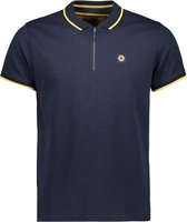 Gabbiano Poloshirt Polo Met Ruitenstructuur En Ritssluiting 232543 Navy 301 Mannen Maat - L