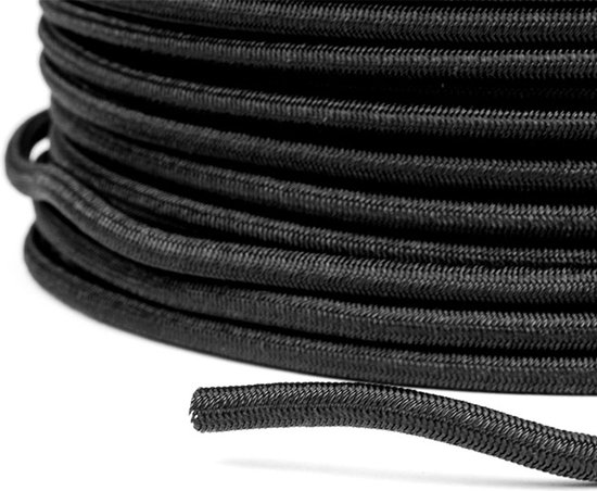 Elastisch koord 10mm zwart - 25 meter — afbeelding 3