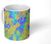 Mok - Koffiemok - Bloemen - Panterprint - Neon - Patronen - Abstract - Mokken - 350 ML - Beker - Koffiemokken - Theemok