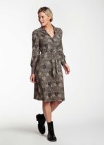 Tramontana | Travel Jurk met Leaves Print | Print Blacks | Maat M | Jurken voor Vrouwen | Jurken Dames