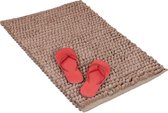 Relaxdays badmat chenille - douchemat - badkamermat - voetmat - wasbaar - 50 x 80 cm - bruin
