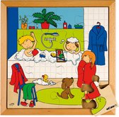 Educo Kinderpuzzel Hygiëne - In bad - Houten speelgoed - Houten puzzel - Educatief speelgoed - Kinderspeelgoed - 16 stukjes - 34x34cm