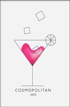 Walljar - Cosmopolitan Cocktail - Muurdecoratie - Poster met lijst