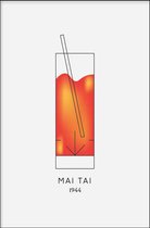Walljar - Mai Tai Cocktail - Muurdecoratie - Poster met lijst