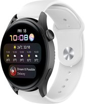Siliconen Smartwatch bandje - Geschikt voor  Huawei Watch 3 - Pro sport band - wit - Strap-it Horlogeband / Polsband / Armband