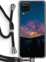 Case Company® - Samsung Galaxy A12 hoesje met Koord - Travel to space - Telefoonhoesje met Zwart Koord - Bescherming aan alle Kanten en Over de Schermrand