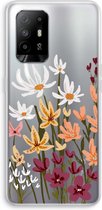 Case Company® - Oppo A94 5G hoesje - Painted wildflowers - Soft Cover Telefoonhoesje - Bescherming aan alle Kanten en Schermrand
