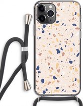 Case Company® - iPhone 11 Pro hoesje met Koord - Terrazzo N°23 - Telefoonhoesje met Zwart Koord - Extra Bescherming aan alle Kanten en Over de Schermrand