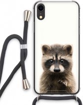 Case Company® - iPhone XR hoesje met Koord - Rocco - Telefoonhoesje met Zwart Koord - Extra Bescherming aan alle Kanten en Over de Schermrand