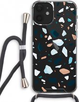 Case Company® - iPhone 12 mini hoesje met Koord - Terrazzo N°13 - Telefoonhoesje met Zwart Koord - Extra Bescherming aan alle Kanten en Over de Schermrand