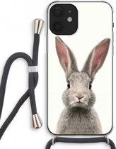 Case Company® - iPhone 12 mini hoesje met Koord - Daisy - Telefoonhoesje met Zwart Koord - Extra Bescherming aan alle Kanten en Over de Schermrand