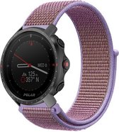 Strap-it Nylon smartwatch bandje - geschikt voor Polar Grit X / Grit X Pro / Vantage M / M2 / V3 - lila
