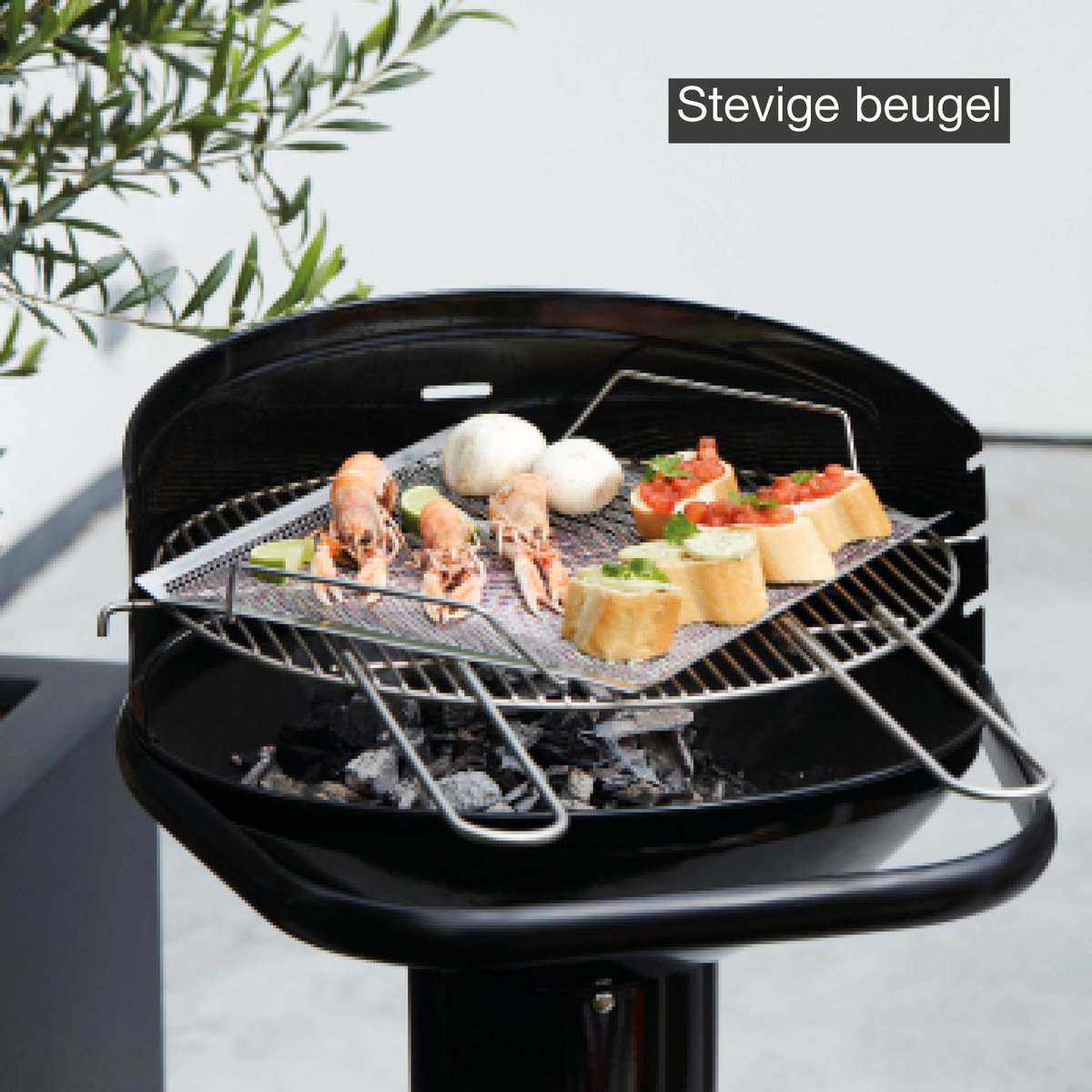 Barbecook Loewy 45 - Houtskool BBQ barbecue - Grilloppervlak 43 cm - Incl. Windscherm, BBQ rooster en asopvangpot - Zwart – foto 5