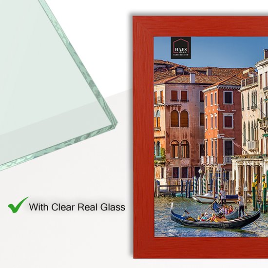 Houten Fotolijst 15x30cm Rood Hout Fotolijsten met Afgeronde Hoeken Houten Fotolijst 15x30cm Rood Hout Fotolijsten met Afgeronde Hoeken