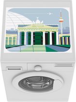 Wasmachine beschermer mat - Illustratie van de bezienswaardigheden van Berlijn, Duitsland - Breedte 55 cm x hoogte 45 cm