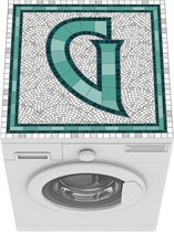 Wasmachine beschermer mat - de letter G in mozaïek stijl - Breedte 60 cm x hoogte 60 cm