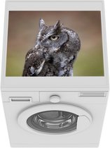 Wasmachine beschermer mat - Close-up van een steenuil - Breedte 55 cm x hoogte 45 cm